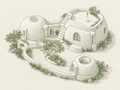 Earthbag House Plan Set - One Bedroom Meditation Retreat